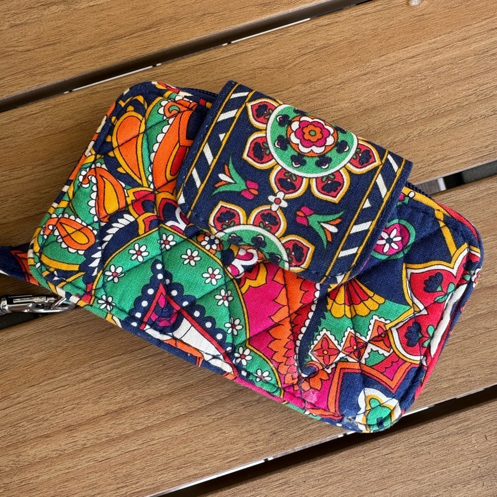 Vera Bradley Red and Pink Paisley Clutch